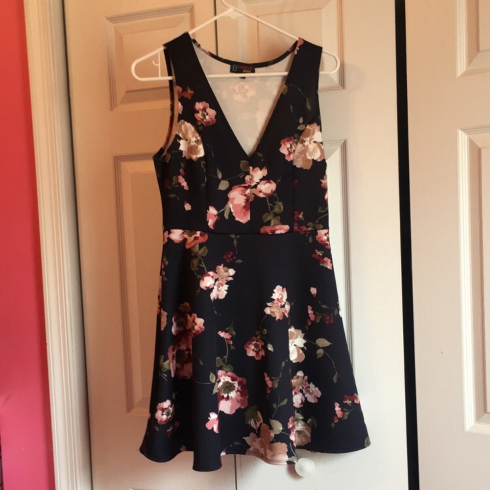 Navy floral dress